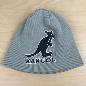 Kangol Kids Winter Beanie Hat Acrylic Pull On Gray Embroidered Logo OS